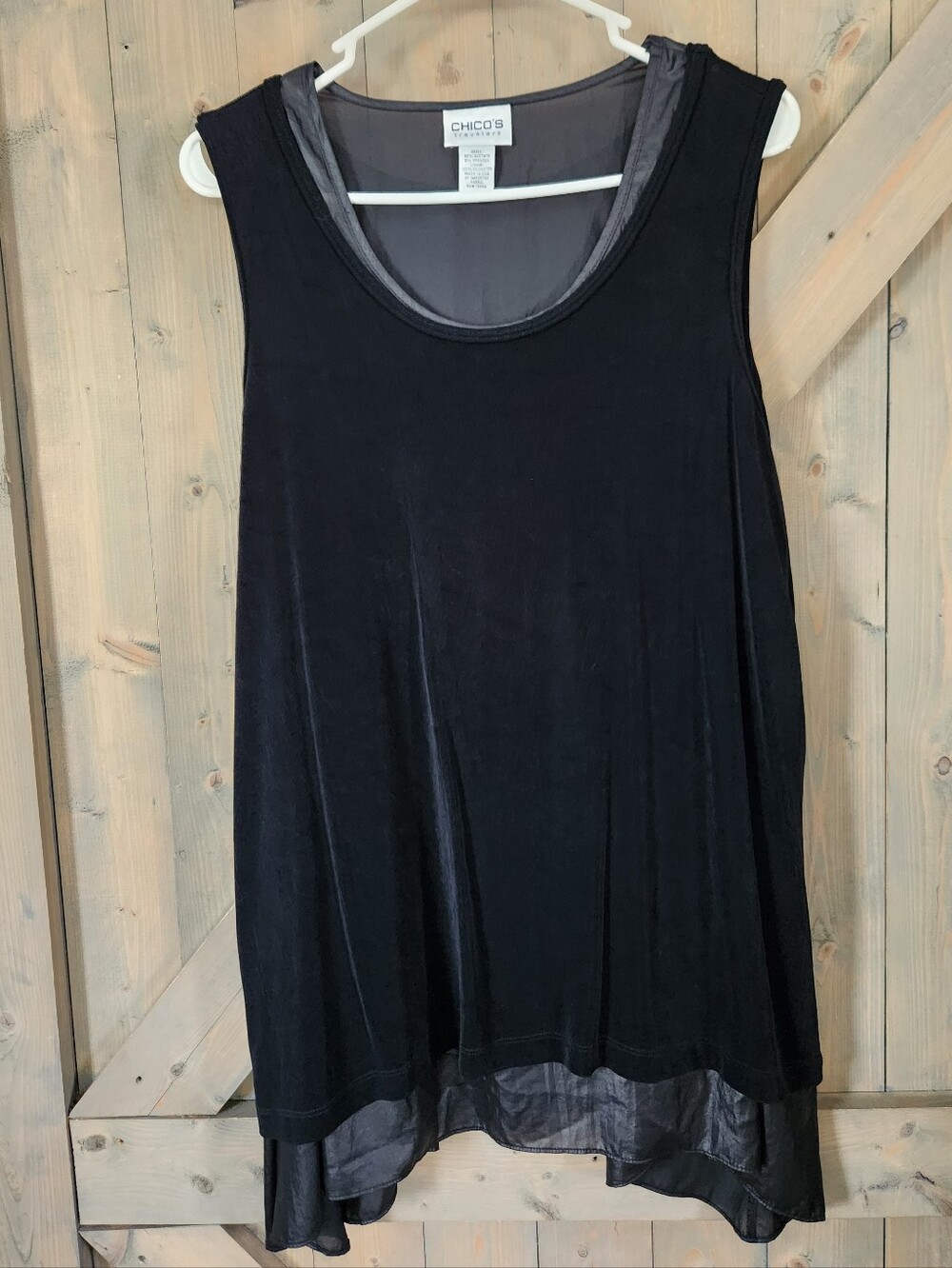 Chico's Travelers Layered Stretchy Sleeveless Top Size 2 / 12